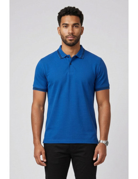 Markup polo in piquet di cotone con dettagli a contrasto MK11002 [4350a239]
