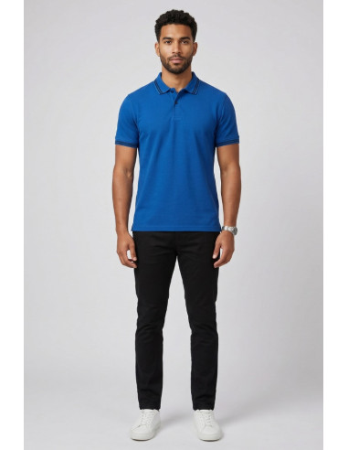 Markup polo in piquet di cotone con dettagli a contrasto MK11002 [2d6b2030]