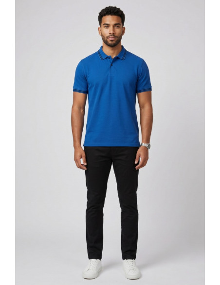 Markup polo in piquet di cotone con dettagli a contrasto MK11002 [2d6b2030]