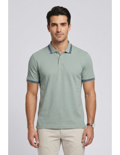 Markup polo in piquet di cotone con dettagli a contrasto MK11002 [4793fc93]