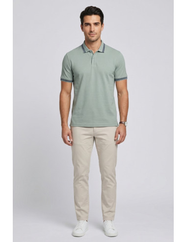 Markup polo in piquet di cotone con dettagli a contrasto MK11002 [29a87e9a]