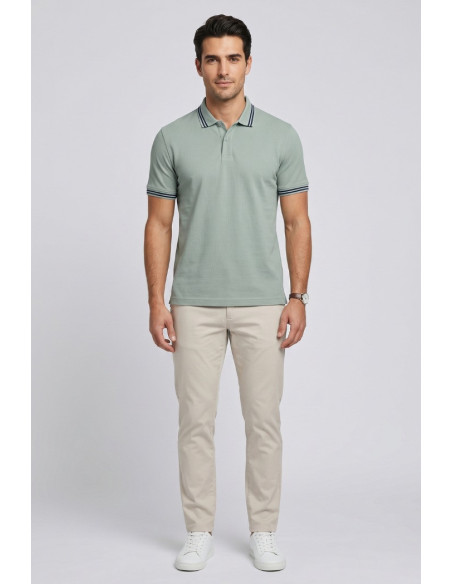 Markup polo in piquet di cotone con dettagli a contrasto MK11002 [29a87e9a]