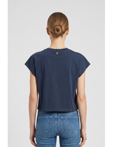 Fresh Flower t-shirt in cotone con dettagli traforati sulle spalle FD552 [c24d7f7e]