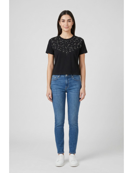 Fresh Flower t-shirt in cotone con applicazioni FD554 [3556ecc6]