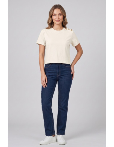 Blash t-shirt in cotone con bottoni sulla spalla BS1710013 [b49382f9]