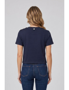 Blash t-shirt in cotone con bottoni sulla spalla BS1710013 [41b6baf6] 2