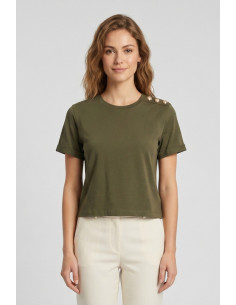 Blash t-shirt in cotone con bottoni sulla spalla BS1710013 [bbce6815]