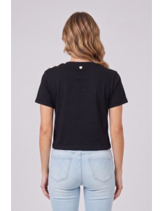 Blash t-shirt in cotone con bottoni sulla spalla BS1710013 [f1aab87c] 2