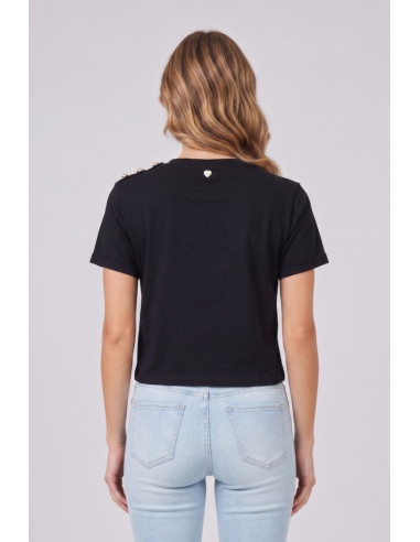 Blash t-shirt in cotone con bottoni sulla spalla BS1710013 [288cfb71]