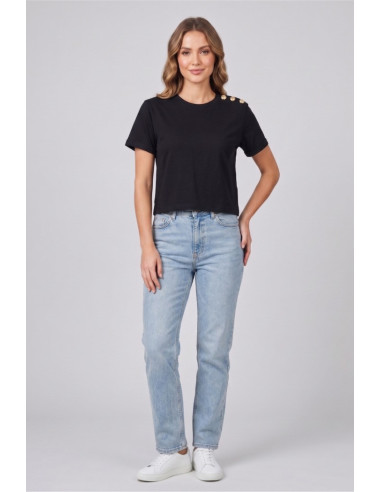 Blash t-shirt in cotone con bottoni sulla spalla BS1710013 [9f913a75]