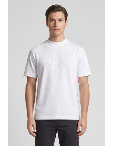 4US Paciotti t-shirt girocollo in cotone con logo a rilievo 4USTS1166 [0bc53257]