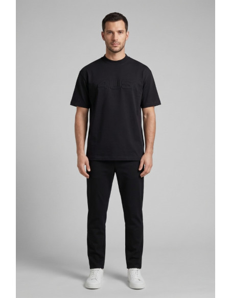 4US Paciotti t-shirt girocollo in cotone con logo a rilievo 4USTS1166 [4efc08d2]