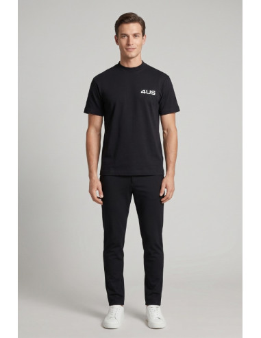 4US Paciotti t-shirt girocollo in cotone con logo a rilievo 4USTS1135 [bee658e4]
