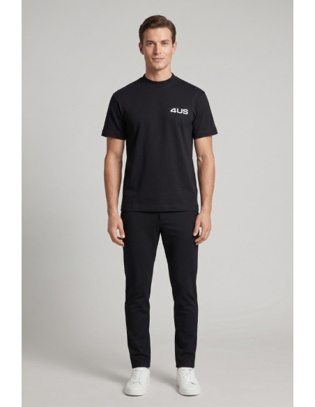 4US Paciotti t-shirt girocollo in cotone con logo a rilievo 4USTS1135 [bee658e4]