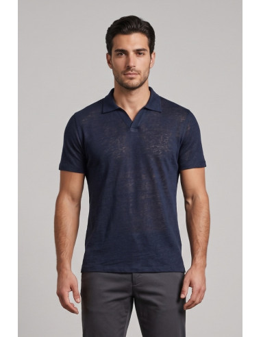 Urban Ring polo derby in lino e cotone UR1110016 [9255c67a]