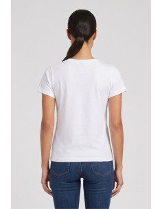 PDK t-shirt in cotone con taschino in pizzo 056932 [697748de] 2