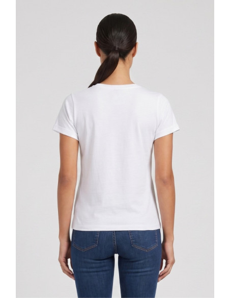 PDK t-shirt in cotone con taschino in pizzo 056932 [b0510bd3]