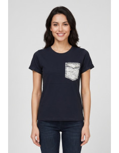 PDK t-shirt in cotone con taschino in pizzo 056932 [f269f2d8]