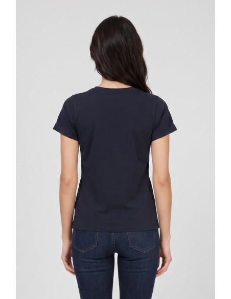PDK t-shirt in cotone con taschino in pizzo 056932 [2b4fb1d5]