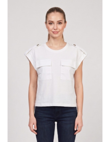 Markup t-shirt in cotone con martingala sulle spalle MW1610020 [359ce419]