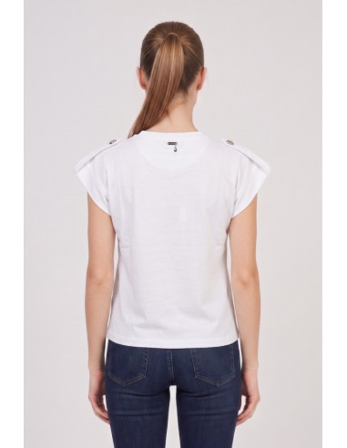 Markup t-shirt in cotone con martingala sulle spalle MW1610020 [ecbaa714]