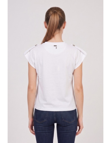 Markup t-shirt in cotone con martingala sulle spalle MW1610020 [ecbaa714]