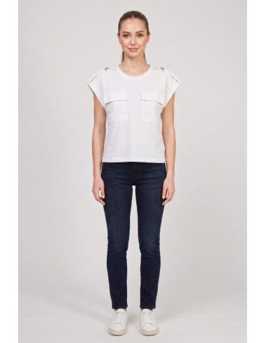 Markup t-shirt in cotone con martingala sulle spalle MW1610020 [5ba76610]