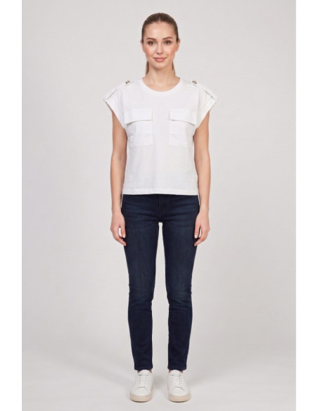 Markup t-shirt in cotone con martingala sulle spalle MW1610020 [5ba76610]
