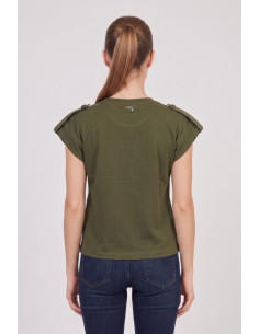Markup t-shirt in cotone con martingala sulle spalle MW1610020 [54fa8cfc] 2