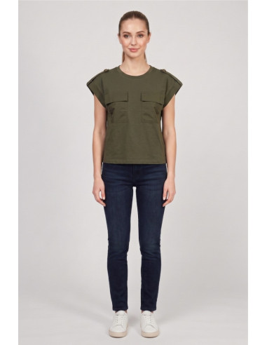 Markup t-shirt in cotone con martingala sulle spalle MW1610020 [3ac10ef5]