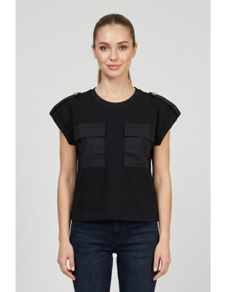 Markup t-shirt in cotone con martingala sulle spalle MW1610020 [1e9e5c95]