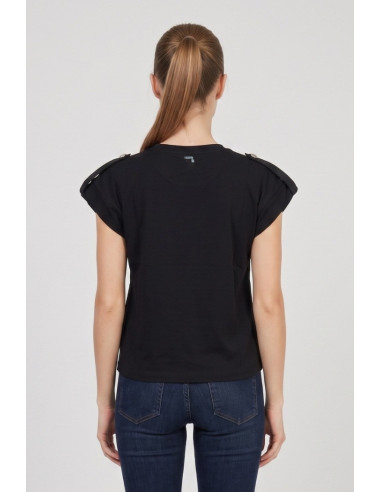Markup t-shirt in cotone con martingala sulle spalle MW1610020 [c7b81f98]