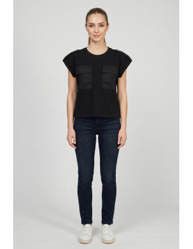 Markup t-shirt in cotone con martingala sulle spalle MW1610020 [70a5de9c]
