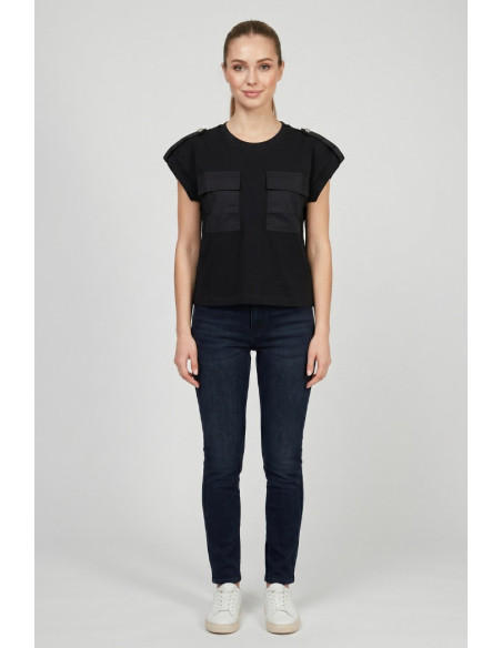 Markup t-shirt in cotone con martingala sulle spalle MW1610020 [70a5de9c]