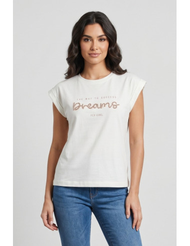 Fly Girl t-shirt giromanica in cotone stretch 11694/04 [8d94a9ea]