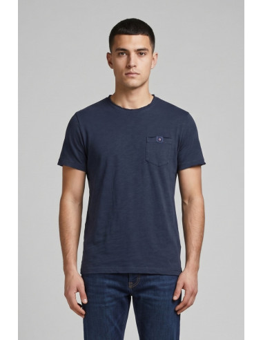Guy t-shirt in jersey di cotone con taschino Cabrio109-jr M49876 [59fc12d0]