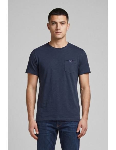 Guy t-shirt in jersey di cotone con taschino Cabrio109-jr M49876 [59fc12d0]