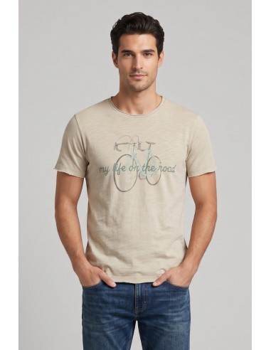 Guy t-shirt in jersey di cotone con orli vivi Cabrio120-sb M49891 [8e16d79e]