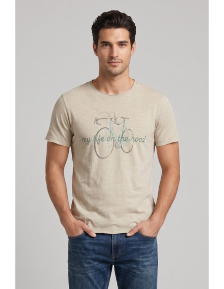 Guy t-shirt in jersey di cotone con orli vivi Cabrio120-sb M49891 [8e16d79e]