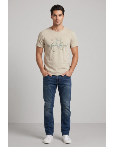Guy t-shirt in jersey di cotone con orli vivi Cabrio120-sb M49891 [e02d5597]