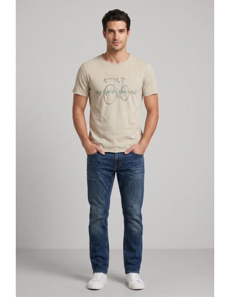 Guy t-shirt in jersey di cotone con orli vivi Cabrio120-sb M49891 [e02d5597]