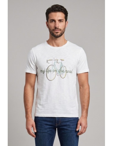 Guy t-shirt in jersey di cotone con orli vivi Cabrio120-sb M49891 [aac07097]