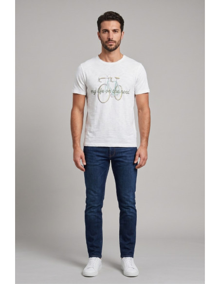 Guy t-shirt in jersey di cotone con orli vivi Cabrio120-sb M49891 [c4fbf29e]