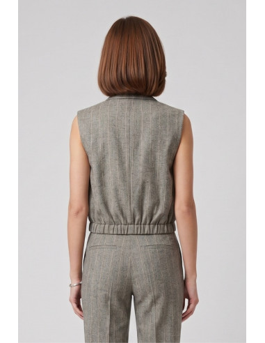 PDK gilet in misto lino e viscosa 057041 [32834241]