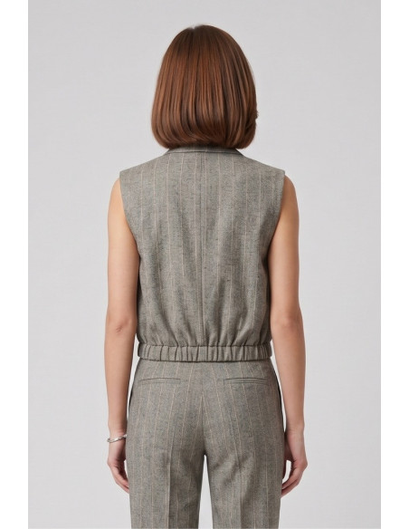 PDK gilet in misto lino e viscosa 057041 [32834241]