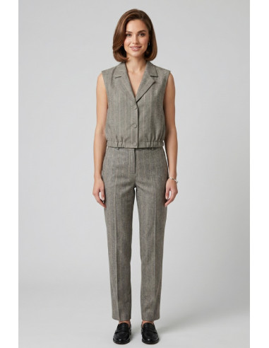 PDK gilet in misto lino e viscosa 057041 [859e8345]