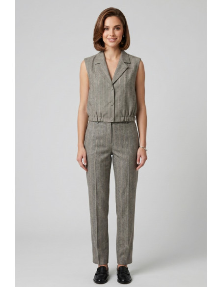 PDK gilet in misto lino e viscosa 057041 [859e8345]