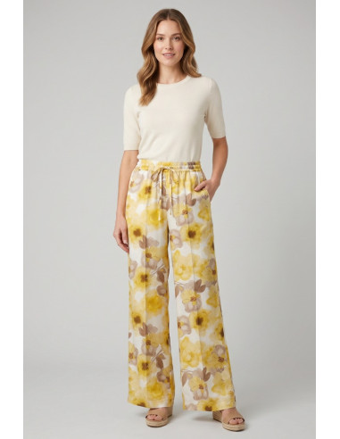 Fly Girl pantalone in viscosa a fantasia 30164/21 [5046a70b]