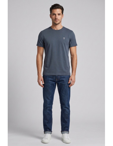 Guy t-shirt in jersey di cotone con logo ricamato Cabrio754rn-jet2 M49864 [1270257c]