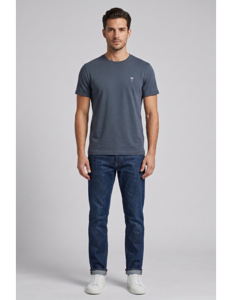 Guy t-shirt in jersey di cotone con logo ricamato Cabrio754rn-jet2 M49864 [1270257c]